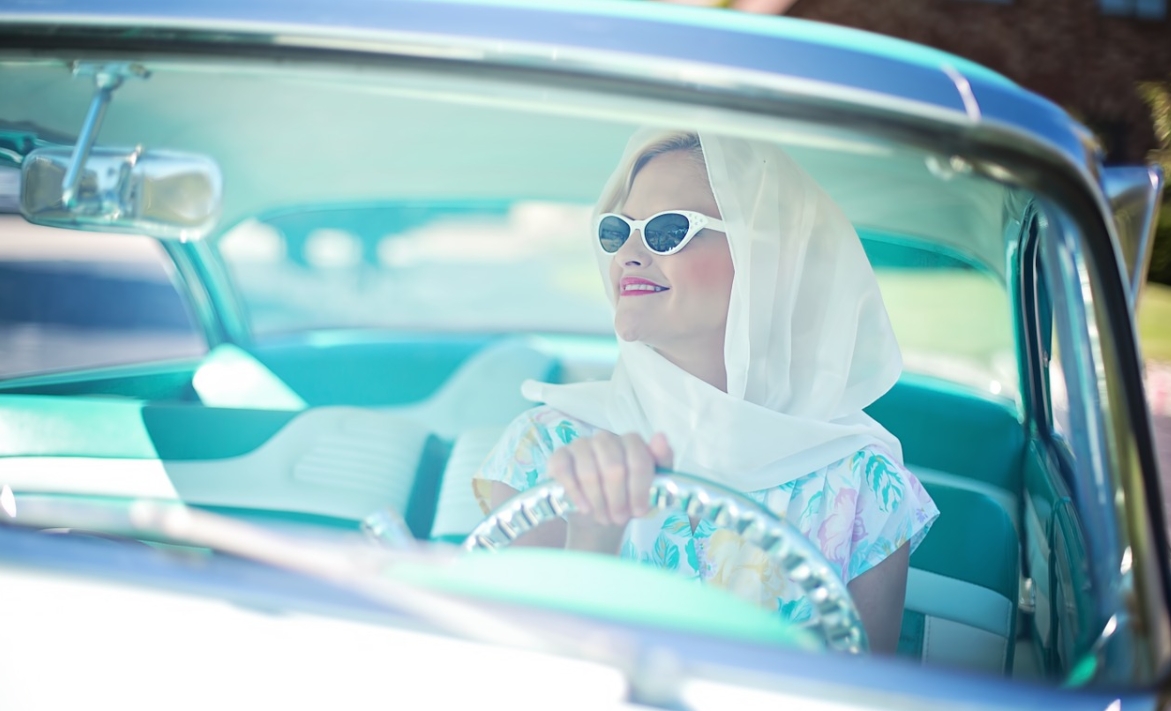 driving a classic car